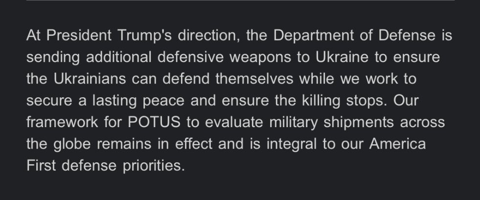 Breaking: The Pentagon says it is sending more weapons to Ukraine so the country can defend itself