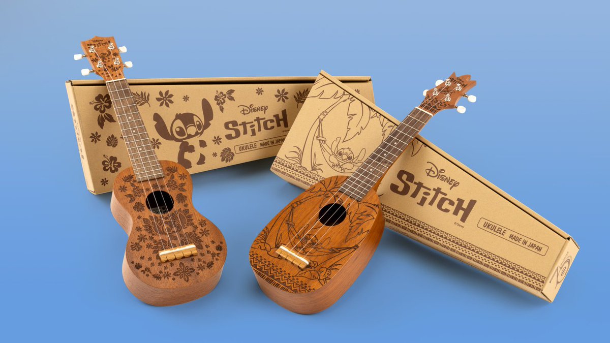 スティッチ をデザインに取り入れた ウクレレが登場🎸🌺 ボディ形状は