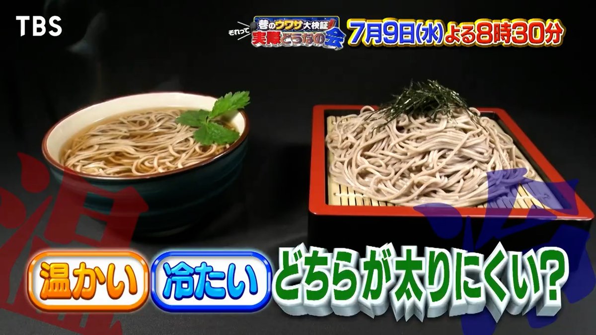 実は専門家の中にも…

温かい食事は
基礎代謝が上がるなどの理由で
太りにくいという意見と

冷たい食事の方が
冷えた体温を戻そうとして
エネルギーをたくさん使うので
太りにくいという意見が‼️

どちらが太りにくいのか
#ザ・たっち が同じメニューで
温冷を分けて検証💪
#それって実際どうなの会
