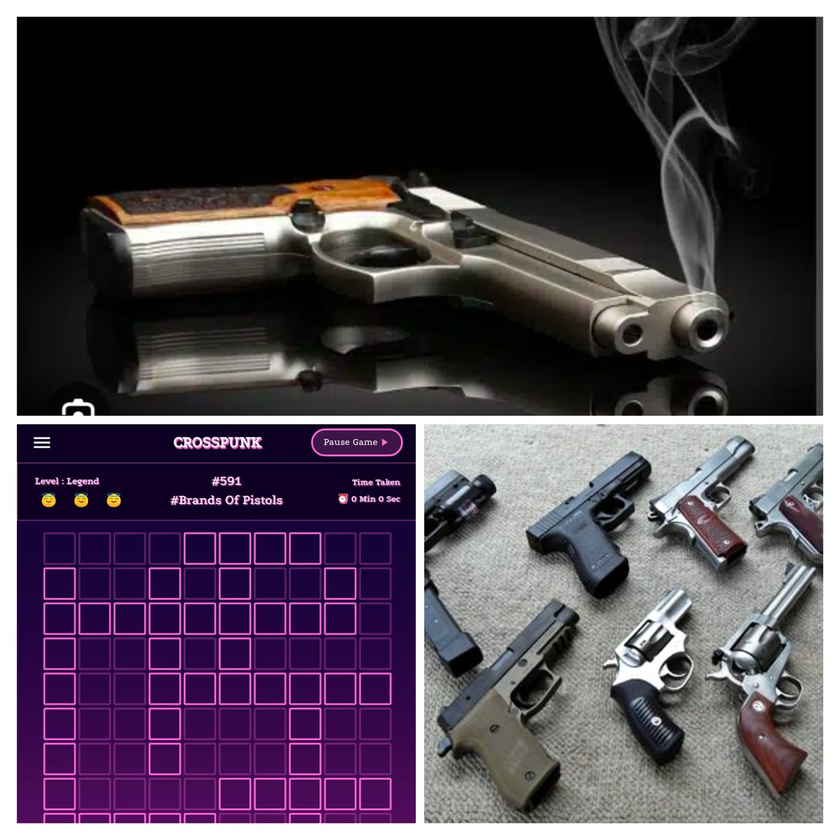 #CrossPunk

Don't commit the crime, if you can't do the time 🤕

Brands of different pistols ...

Difficulty level (for non Americans, not brought up on shooting ranges) : High

Play today's game here crosspunk.com 🎯