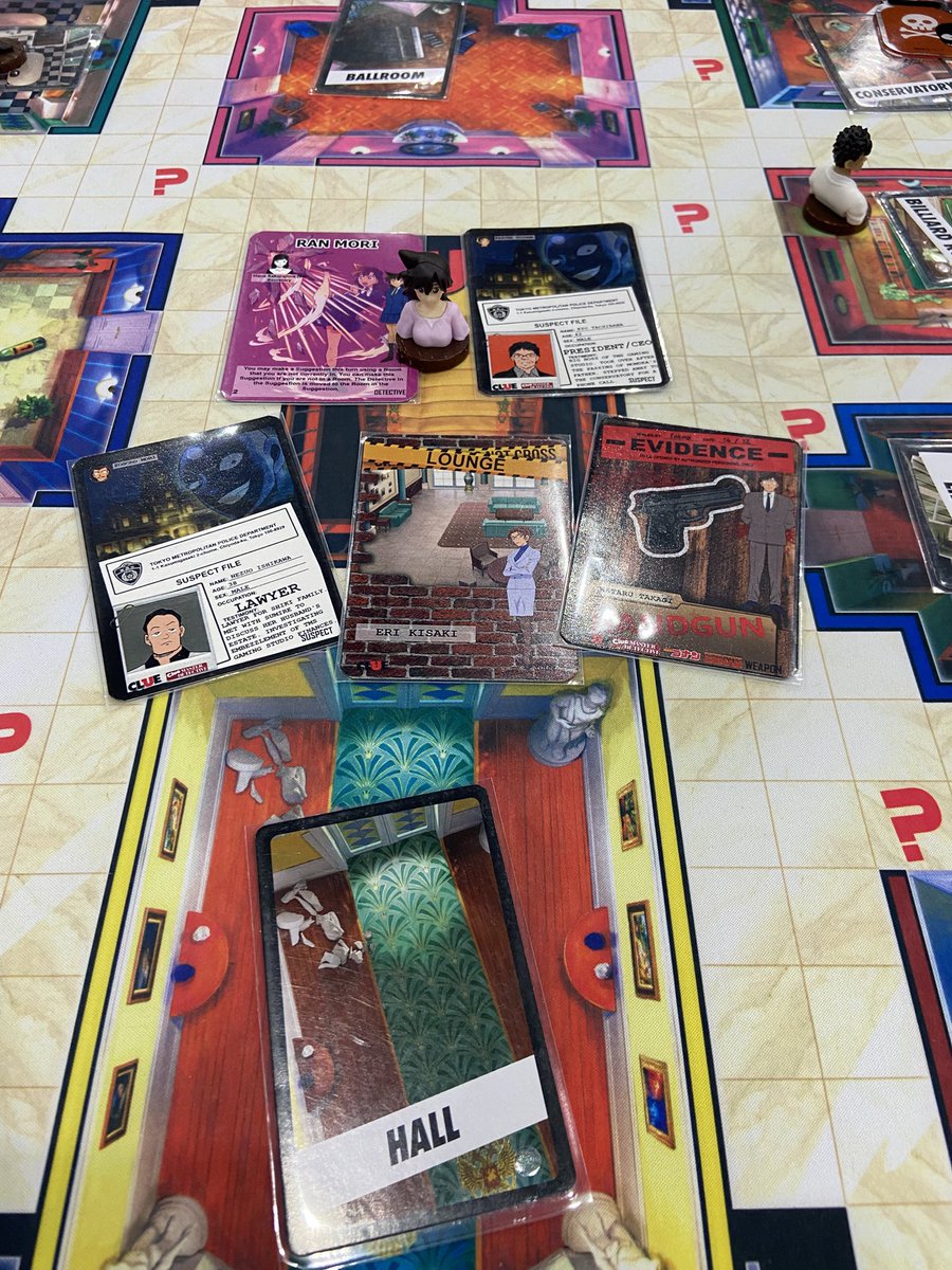matthewkolow's tweet image. Detective Conan Clue AnimeExpo Results:
Game 1: Ran discovered the President was killed by the Lawyer with the Handgun in the Lounge
Game 2: Heiji discovered the Homemaker was killed by the Playtester with the Phone in the Dining Room
Both games were the same 3 players (incl me)