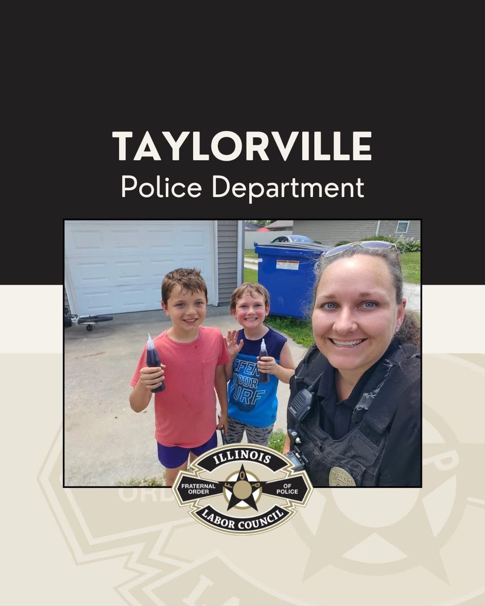 Shoutout to Officer Beaman, who treated kids all around town to juices generously donated by Taylorville Kroger!