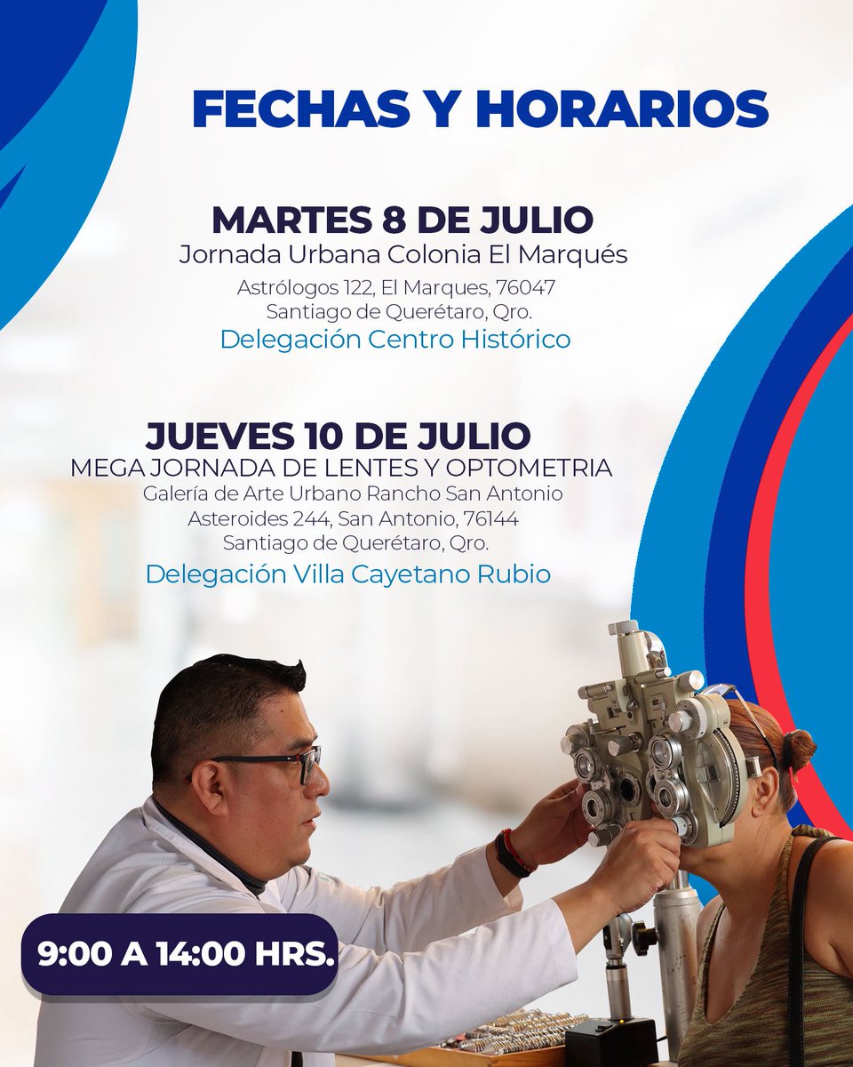 Esta semana, las Jornadas #AcciónPorTuSalud siguen recorriendo el municipio con servicios médicos gratuitos y atención directa para ti y tu familia.

📍Consulta las nuevas fechas y sedes.

Nuestra prioridad es cuidar de tu salud.