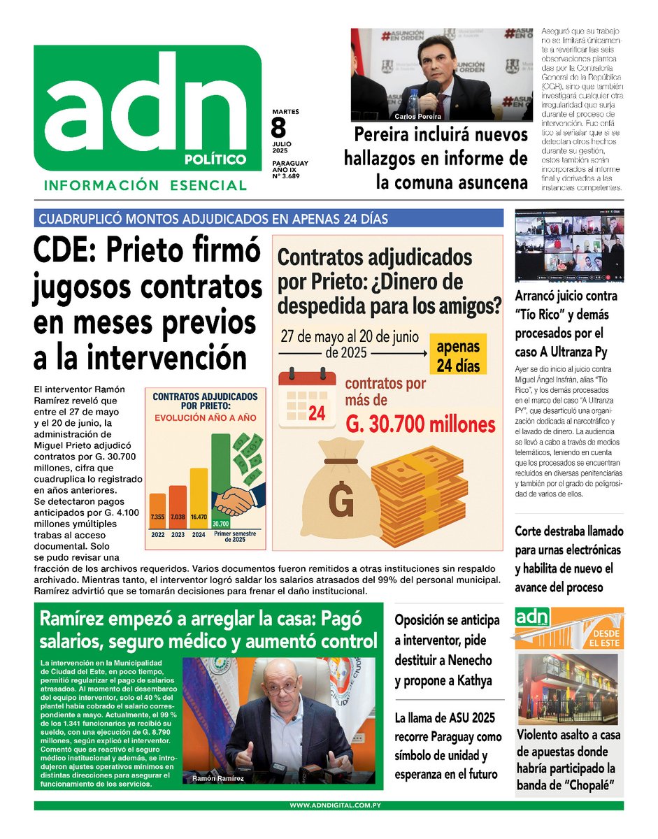Compartimos la tapa de hoy

Puede leer toda la información ingresando a nuestro sitio web: adndigital.com.py

O recibir las principales noticias en su celular a través del grupo de WhatsApp en el siguiente enlace: chat.whatsapp.com/IDjsLtC8INU8b4…