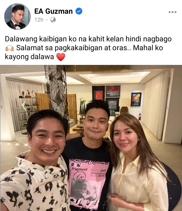 cocojulbankss's tweet photo. Coco and Julia with EA Guzman. 

📷: EA Guzman FB post

#CocoJul https://t.co/ZUSJHbEmaS