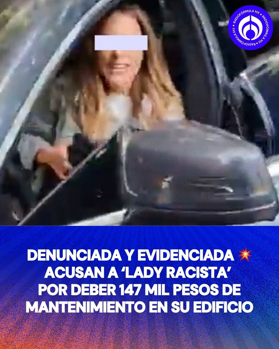 #LadyRacista  🤔 Tras insultar a un agente de tránsito de la #CDMX, a Ximena 'N' le llueve sobre mojado: ya la denunciaron ante la Fiscalía.

Y ahora aseguran que debe hasta 147 mil pesos en el edificio donde vive en Santa Fe; aparte de que no puede usar la alberca ni el