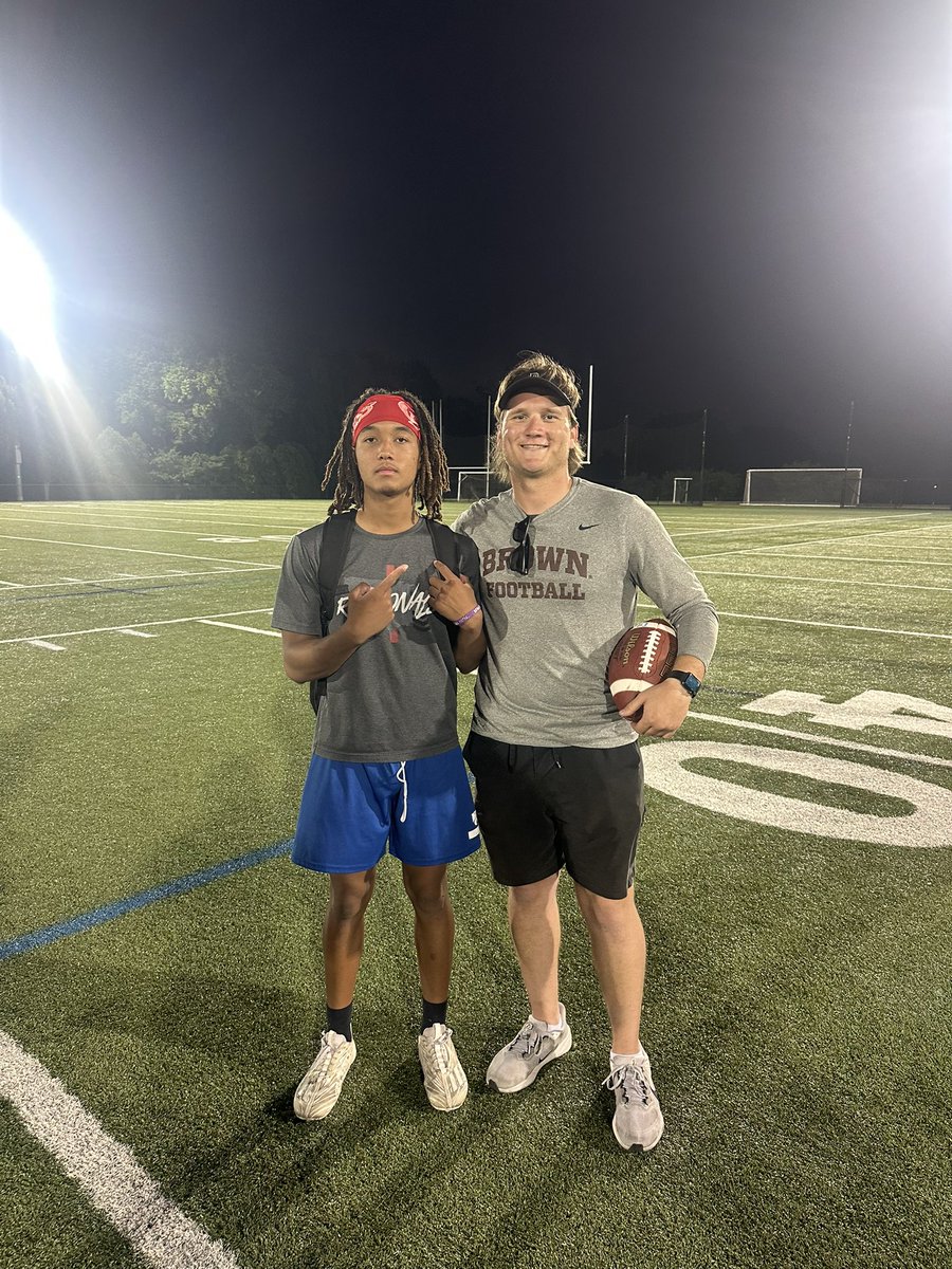Joaquin (@joaquine1101) on Twitter photo Another amazing camp tonight under the lights at <a href="/BrownU_Football/">Brown Bears Football</a>!! Beautiful campus thank you <a href="/coach_jonke/">Mitchell Jonke</a> for the work and advice for my game.
<a href="/AhhCC_FB/">Cypress Creek Football</a> <a href="/NextLevelD1/">Next Level Athlete</a> <a href="/VYPETexas/">VYPE Texas</a> <a href="/ReggieMcNeal1/">Reggie McNeal Sr</a> <a href="/LoneStarPrepsTX/">LoneStarPreps.com</a> <a href="/CSAPrepStar/">PREPSTAR</a>
#classof2026 #QB1 Another amazing camp tonight under the lights at <a href="/BrownU_Football/">Brown Bears Football</a>!! Beautiful campus thank you <a href="/coach_jonke/">Mitchell Jonke</a> for the work and advice for my game.
<a href="/AhhCC_FB/">Cypress Creek Football</a> <a href="/NextLevelD1/">Next Level Athlete</a> <a href="/VYPETexas/">VYPE Texas</a> <a href="/ReggieMcNeal1/">Reggie McNeal Sr</a> <a href="/LoneStarPrepsTX/">LoneStarPreps.com</a> <a href="/CSAPrepStar/">PREPSTAR</a>
#classof2026 #QB1