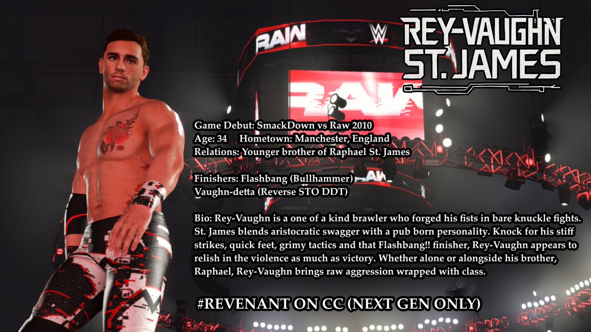 RealRoyalRev's tweet image. Download REY-VAUGHN ST. JAMES and add him to your show's roster today using the #Revenant