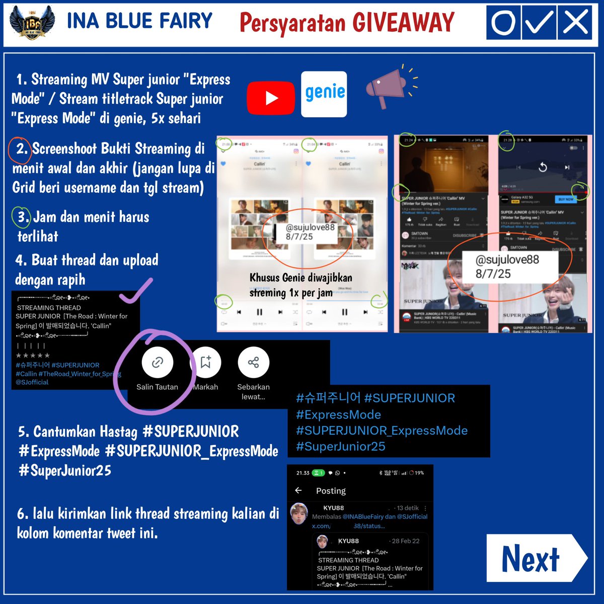 INABlueFairy's tweet photo. GIVEAWAY TIME 🥳

Streaming Youtube and Genie
SUPER JUNIOR 슈퍼주니어 'Express Mode' 

🎁 The 12th Album (Super Junior25)
2️⃣Photobook Vers
2️⃣Smini Vers

✅ Persyaratan lihat di bawah 👇

#SUPERJUNIOR
#ExpressMode #SUPERJUNIOR_ExpressMode
#SuperJunior25
#IBFGiveaway25 https://t.co/ddcjvDylaO