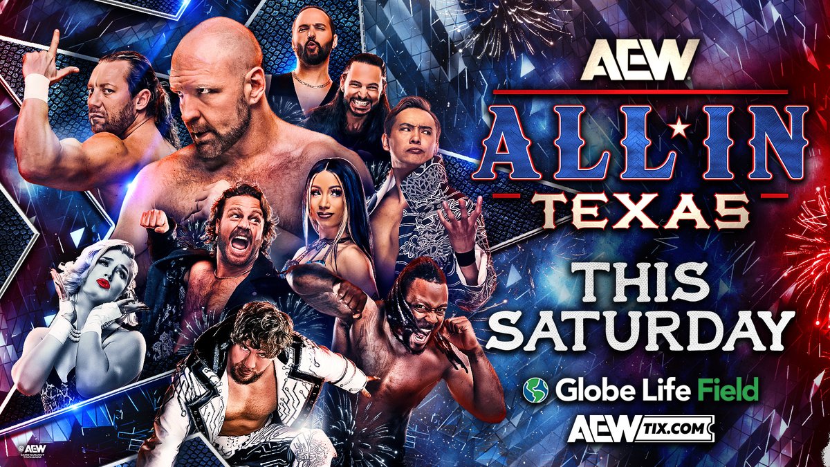 All Elite Wrestling (@aew) on Twitter photo There's still time to join us at <a href="/GlobeLifeField/">Globe Life Field</a>!
Don't miss #AEWAllInTexas LIVE on PPV Saturday Afternoon, July 12th at 3pm ET/2pm CT/12pm PT!
allelitewrestling.com/aewonppv There's still time to join us at <a href="/GlobeLifeField/">Globe Life Field</a>!
Don't miss #AEWAllInTexas LIVE on PPV Saturday Afternoon, July 12th at 3pm ET/2pm CT/12pm PT!
allelitewrestling.com/aewonppv
