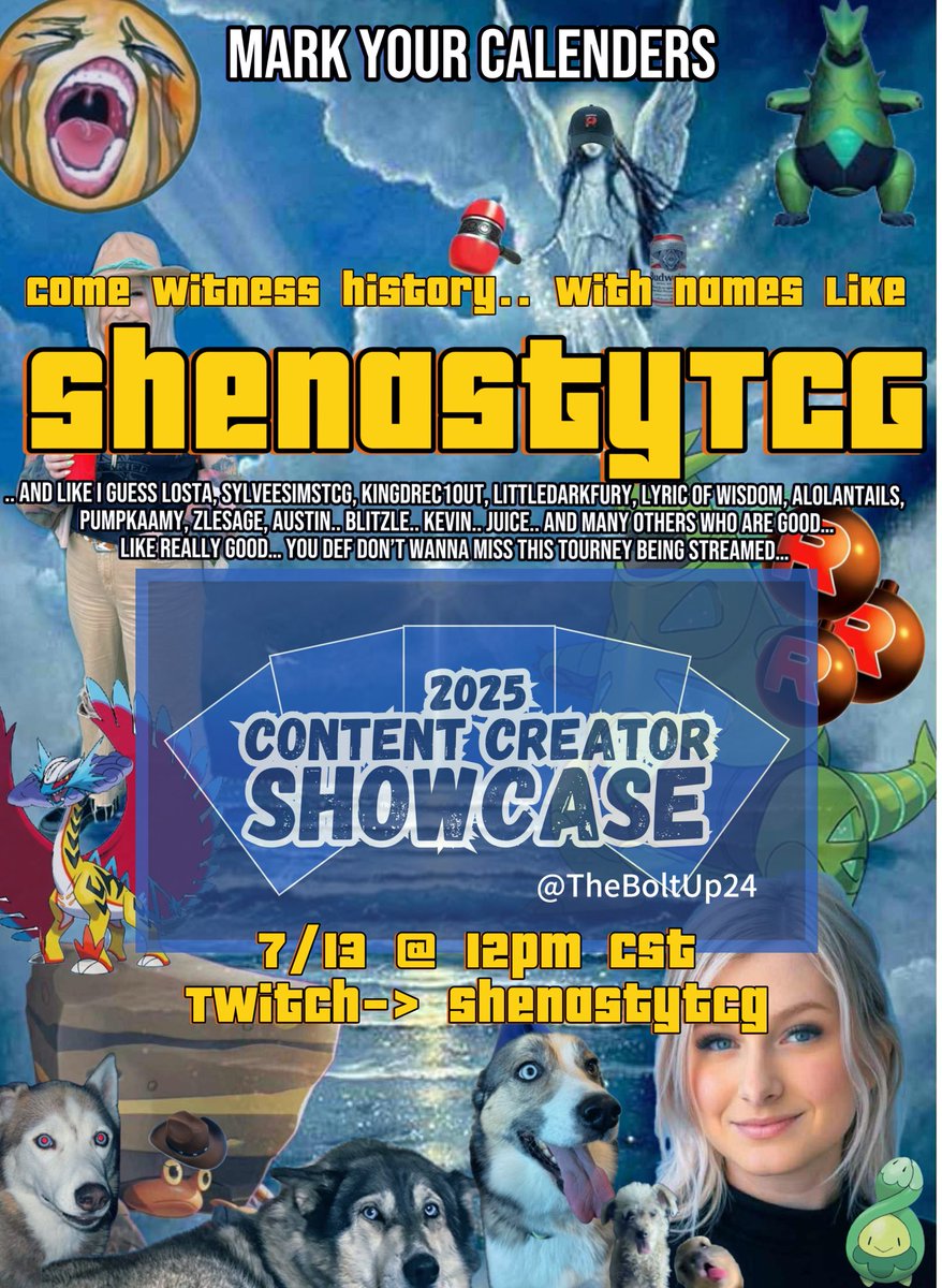SHENASTY 🤠🔜ASTL🦸➡️Milkwalkie (@shenastytcg) on Twitter photo I have been invited to participate in the 2025 Content Creator Showcase, thanks <a href="/TheBoltUp24/">Josh Bennett - Bolt Up</a> for hosting! Everyone please tune in and let’s have a great time! I am honored to compete against some amazing people.. 🤔 now what to play.. 🦀 🥒 ⚡️ I have been invited to participate in the 2025 Content Creator Showcase, thanks <a href="/TheBoltUp24/">Josh Bennett - Bolt Up</a> for hosting! Everyone please tune in and let’s have a great time! I am honored to compete against some amazing people.. 🤔 now what to play.. 🦀 🥒 ⚡️