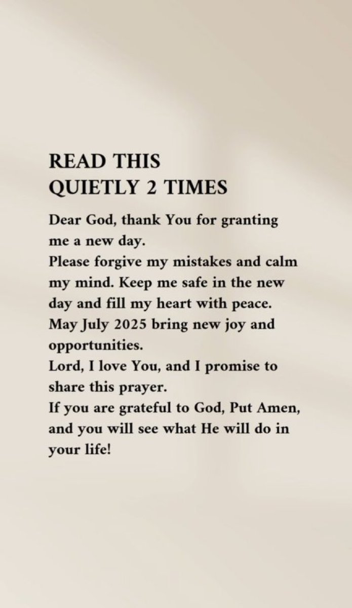 AMEN! 🙏🏼We need more God now in the world. Start now!