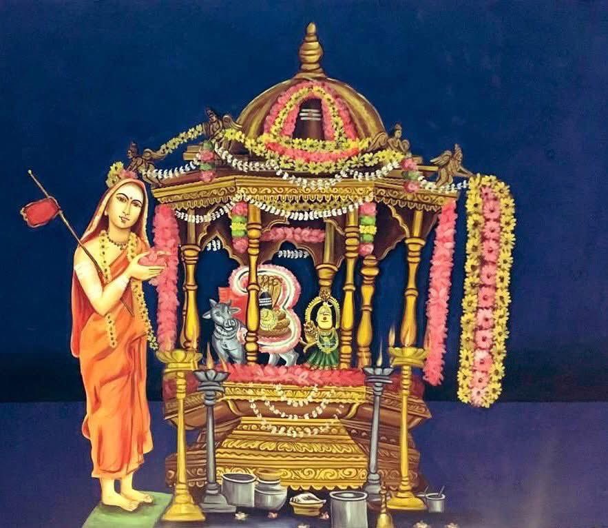 #Pradosha Puja will be performed by Pujyashri Shankaracharya Swamigal this evening (8 July 2025) at Shrimatam camp at #Thandalam
नमस्ते रुद्र मन्यव उतोत इषवे नम:।
नमस्ते अस्तु धन्वने बाहुभ्यामुत ते नम:॥ 
நமச்சிவாய வாழ்க! நாதன் தாள் வாழ்க!
இமைப்பொழுதும் என் நெஞ்சில் நீங்காதான்