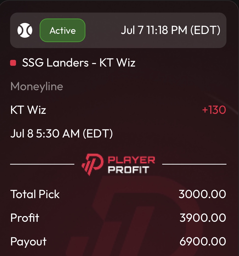 $25 TO 10 PEOPLE WHO LIKE/RT 🤑

#KBO FREE PLAY⚾️🇰🇷

KT Wiz +130 3U🔒🔨
----------------------------------
THE KBO GOAT IS BACK🔮🔥

𝗖𝗛𝗘𝗖𝗞 𝗥𝗘𝗣𝗟𝗜𝗘𝗦 𝗙𝗢𝗥 𝗔 𝗙𝗨𝗡𝗗𝗘𝗗 𝗔𝗖𝗖𝗢𝗨𝗡𝗧💰‼️