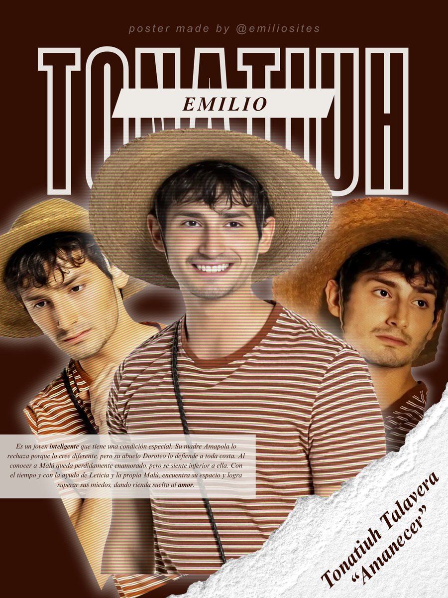 🎬| Esta noche, en el gran estreno “Amanecer” oficialmente conoceremos a Tonatiuh Talavera, personaje interpretado por #Emilio (<a href="/halcon_emilio/">Emilio</a>).

¡Comenzamos un proyecto de éxito, una nueva etapa en su carrera como actor! ✨🫶🏻

AMANECER CON TONA