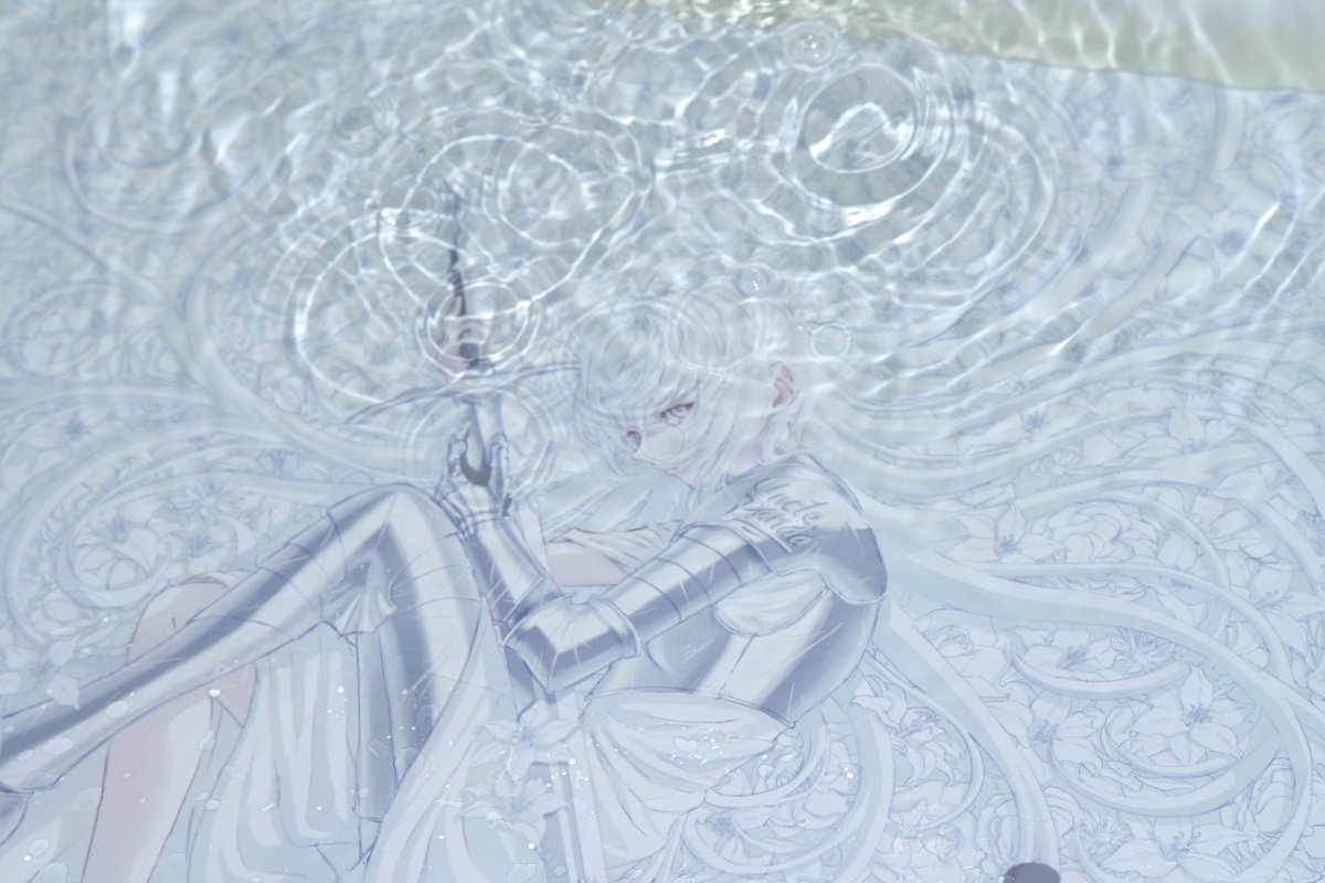 UnclePanda68503's tweet image. Delicate linework weaves a dreamscape — white hair and armor turning into poetry within a halo of light.