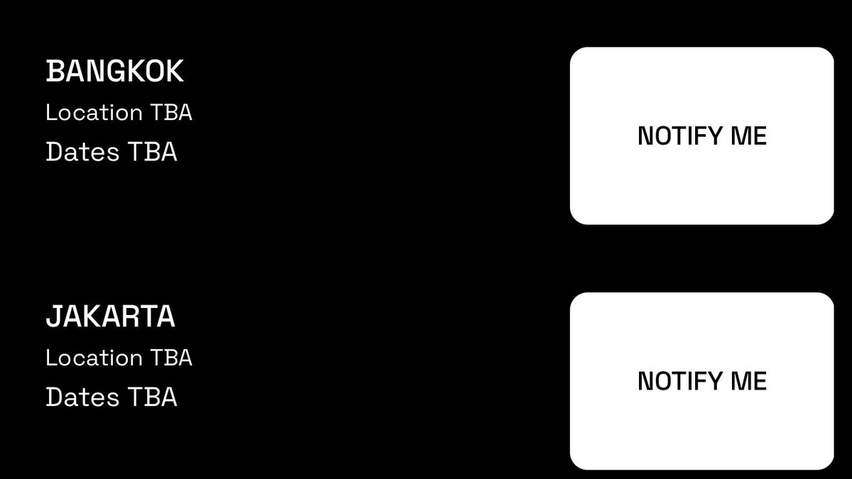 9_05nm's tweet image. มันเป็นคอนเสิร์ตแบบนี้อะ ซึ่งมันโฆษณาว่าใกล้ชิดกับศิลปิน ศิลปินจะจ้องตาคุณในระยะห่างเพียง 2 นิ้วเท่านั้น แล้วผมเห็นรีแอคคอนทีเร้กเกรงว่าถ้าเป็นแบบนั้นจะเป็นคนเครซี่จริงๆ

Bangkok ยังไม่ประกาศวันเวลาและสถานที่ แต่มีเราก็สบายใจ