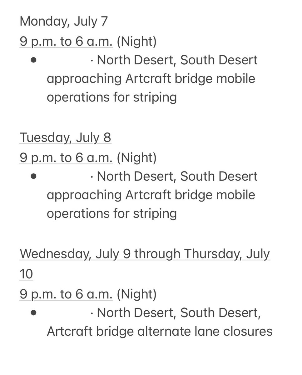 UPDATED Artcraft project overnight closures👇🏼🚨