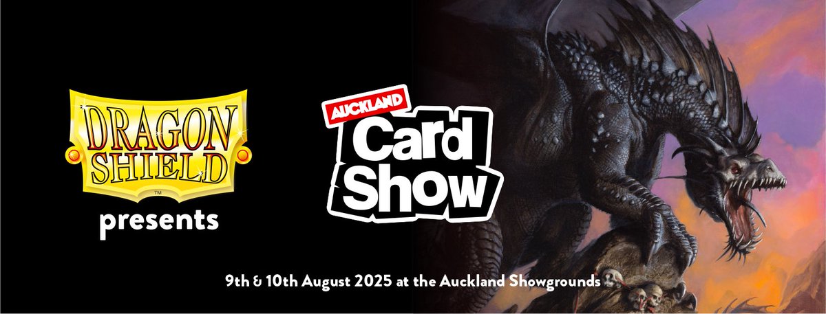 Dragon Shield presents Auckland Card Show 2025.

Get your tickets for New Zealand and one of the southern hemisphere’s biggest card shows now!
