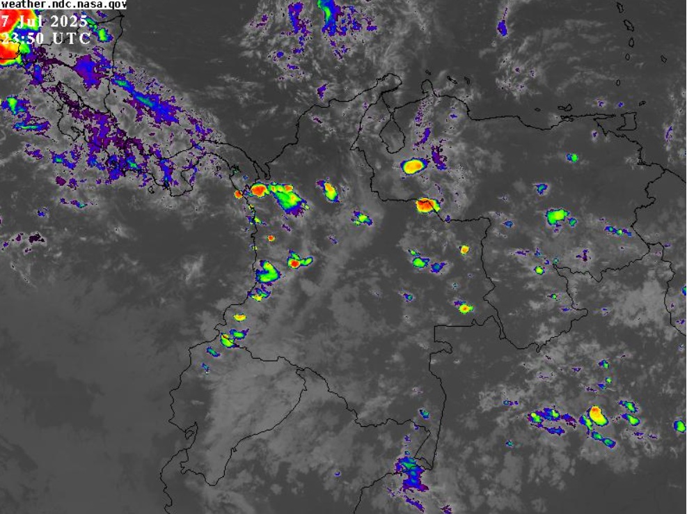 Pocas nubes y pocas lluvias en Colombia