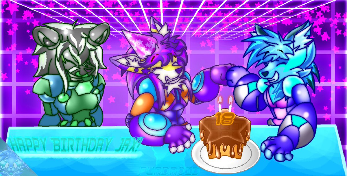 Turquoiseamber's tweet image. Birthday drawing for @scrunklyjax
#furry #anthro #ibispaintX