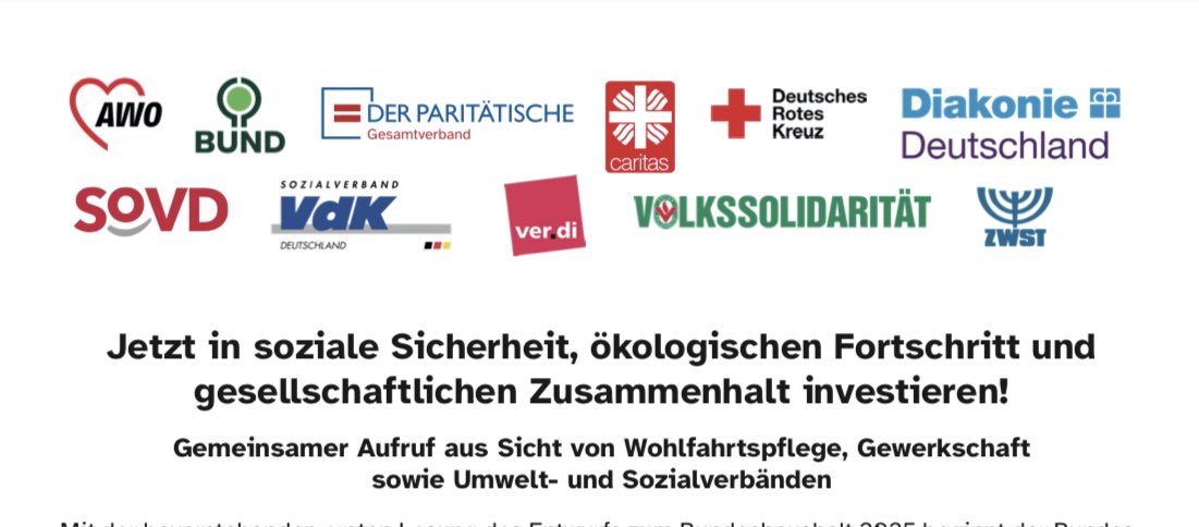 Besondere Zeiten, besondere Initiativen: Umwelt- &amp; Sozialverbände, Gewerkschaft &amp; Wohlfahrt stehen zusammen &amp; rufen gemeinsam auf, in soziale Sicherheit, ökolog. Fortschritt &amp; Zusammenhalt zu investieren! Diese Anliegen dulden keinen Aufschub! Zum Aufruf: t1p.de/enkl0