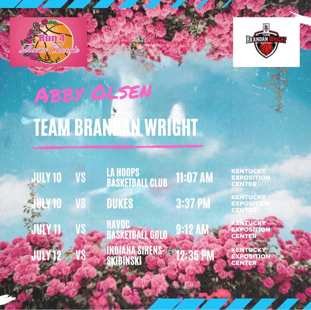 Exited for this July stretch with my B Wright Team!! Catch us in Louisville this week at Run 4 Roses Classic!!

<a href="/JWadeBoggs/">J.Wade</a> 
<a href="/CoachTaraJames/">Coach Tara James</a> 
<a href="/bwrighthoops/">Team BWright Hoops</a> 
<a href="/TFNsRun4Roses/">TFN's Run 4 Roses</a> 
<a href="/NE2KHoops/">NE2KHoops</a>
