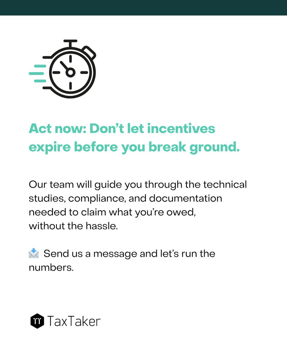 🚨 179D is sunsetting.

Projects that start construction after June 30, 2026 will no longer qualify.
Now is the time to act. Let us help you lock in up to $5.81/sf in tax savings before it’s too late.

#179D #EnergyEfficiency #TaxCredits