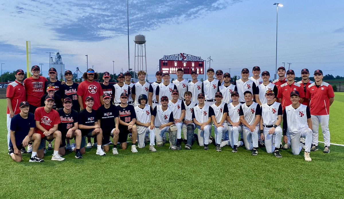 NPolkbaseball's tweet image. With the Comets’ 7-0 win over Carlisle tonight, they claimed the RRC title! #3peat. For the game @Drew_Owen25 and @ColtonBough combined for 14 k’s and a no hitter. The Comets are home Tuesday for their final regular season game vs Ankeny. Giddyup Comets!!