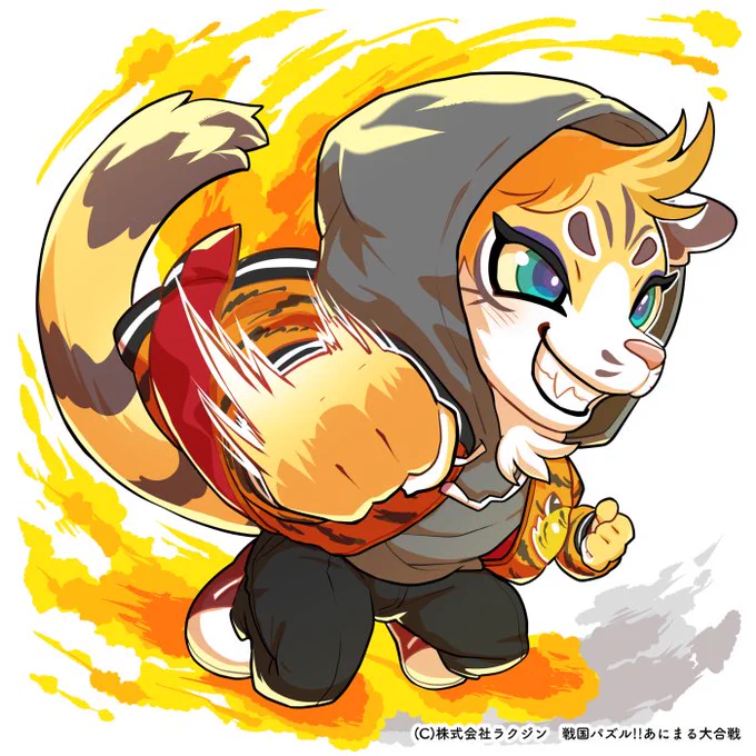 「戦国パズル!!あにまる大合戦」にて只今開催中の【戦国ガチャパズあにシティ】の「5 2年・北条時宗」「6聖拳のトキ」をデザイン担当させていただきました!よろしくお願いします #パズあに