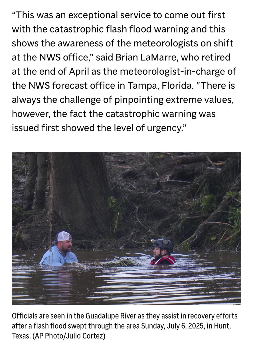 blamarre's tweet image. Michael Biesecker, Global Investigative Reporter with the @AP
covered the horrific flood event in Texas in his recent article. It was important to highlight the catastrophic warning issued by the team @NWS office in San Antonio, TX. #txwx @NewsDudeAP
apnews.com/article/weathe…