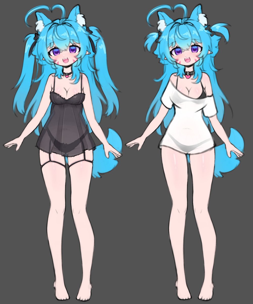 i doodled some "outfits" and a cute base for myself to practice on, do you guys like em? -///-