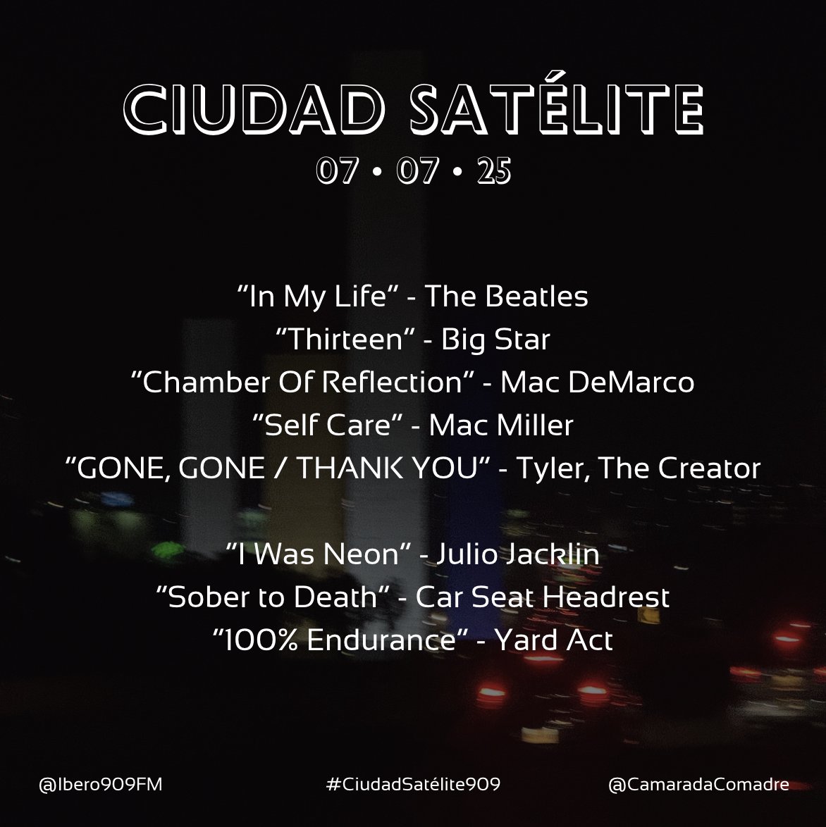 La Chachalaca (@camaradacomadre) on Twitter photo Así sonó el último-por-ahora #CiudadSatélite909 🛰️
Muchas muchas muchas muchas muchas gracias por sintonizar, nos topamos en otros espacios, otros horarios, otros días pero todavía x <a href="/Ibero909FM/">Ibero 90.9 FM</a> ✨
Besos abrazos y todo mi amor, fui la más feliz aquí 🖤 Así sonó el último-por-ahora #CiudadSatélite909 🛰️
Muchas muchas muchas muchas muchas gracias por sintonizar, nos topamos en otros espacios, otros horarios, otros días pero todavía x <a href="/Ibero909FM/">Ibero 90.9 FM</a> ✨
Besos abrazos y todo mi amor, fui la más feliz aquí 🖤