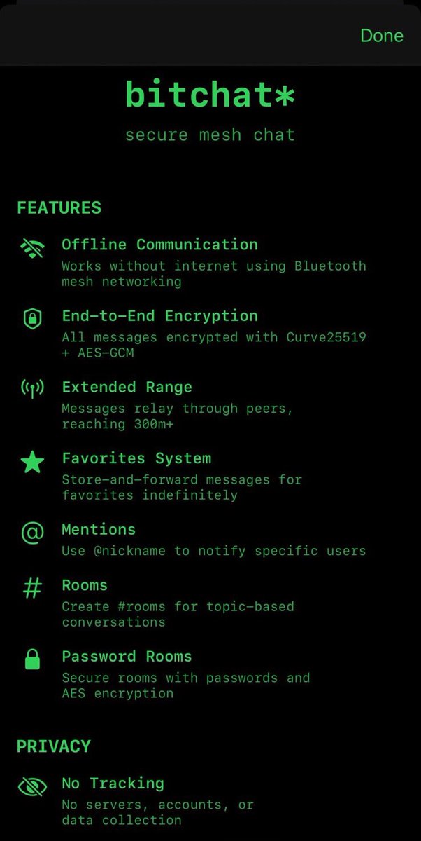 Jack Dorsey just made it possible to send #Bitcoin with zero internet.

<a href="/jack/">jack</a> new app, Bitchat, uses Bluetooth to send $BTC through a secure mesh network.
No Wi-Fi. No signal. No problem.

This could change everything.

Retweet if you're ready for offline crypto.