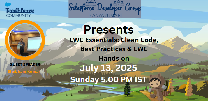 Hi Everyone. I am Calling for Salesforce Trailblazers to join us for the  LWC Essentials: Clean Code, Best Practices &amp; LWC Hands-on   virtual event on Sunday, June 13, 5:00  PM. To join the session please register at  trailblazercommunitygroups.com/events/details…
#TrailblazerCommunity 
#Salesforce
