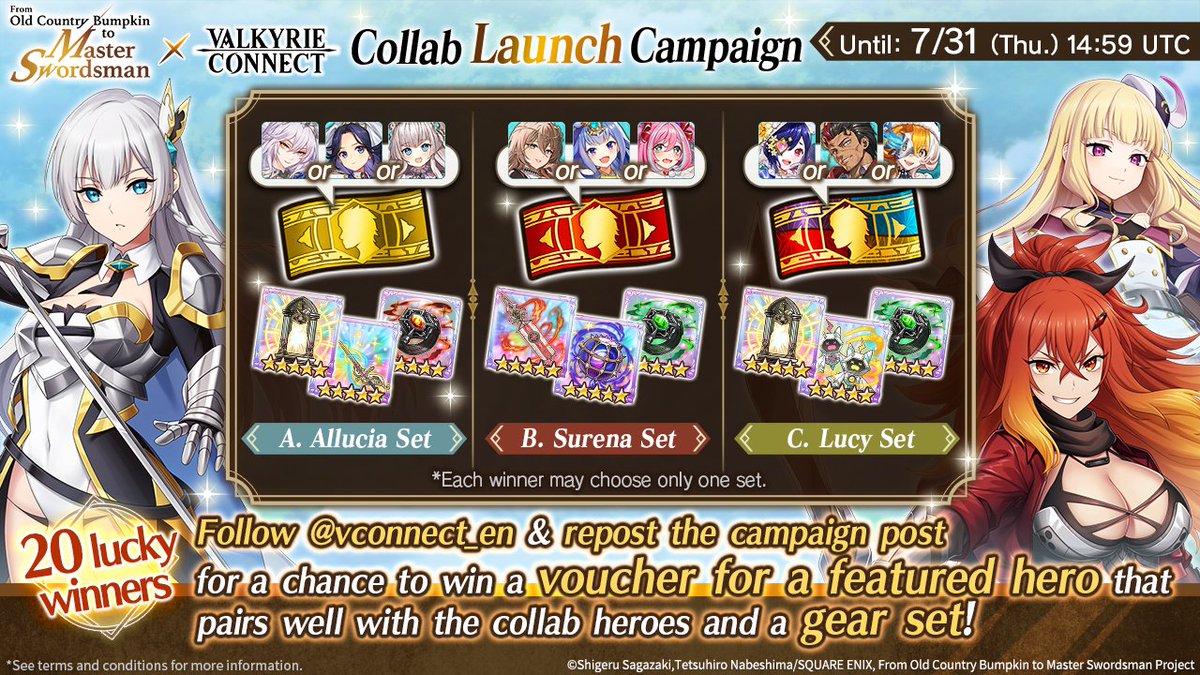 vconnect_en's tweet image. From Old Country Bumpkin to Master Swordsman⚔️
Collab Launch Campaign
20 winners get a Featured Hero Voucher and gear set🎁
1⃣Follow @Vconnect_en
2⃣Repost this post🔃
👍 this post to increase your chances!
⚠Until: 7/31(Thu.) 14:59 UTC
More info👉bit.ly/44j6d1p…
