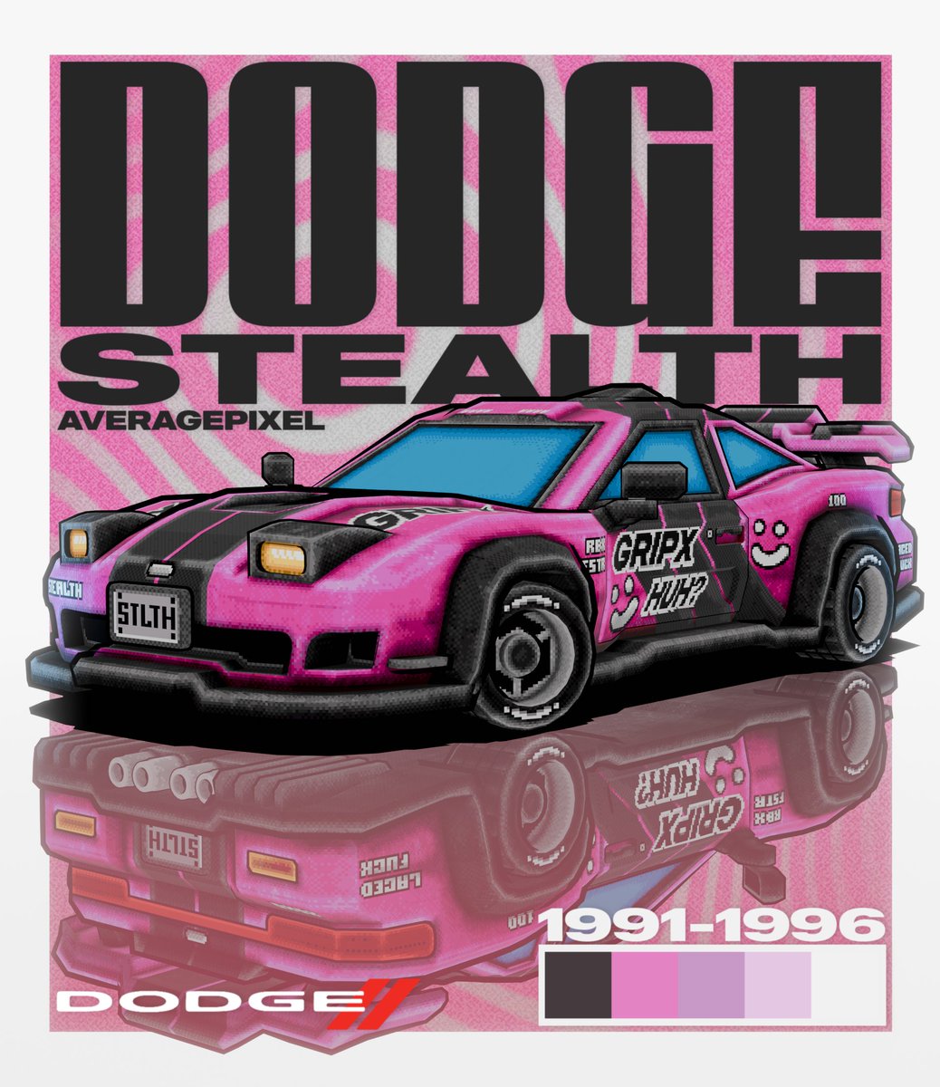 Average_Pixel's tweet image. lowpoly Dodge Stealth : - ) 🏎️