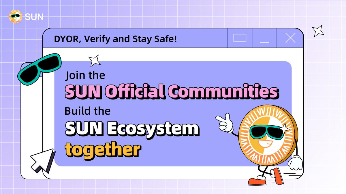 ✨ Stay smart, stay safe in the SUN Ecosystem! 🌞

To stay updated on everything happening in the SUN Ecosystem, make sure to follow <a href="/sunpumpmeme/">SunPump</a> and always check official sources 👇

✅ Official Websites:
🔹 SUN.io
🔹 sunswap.com
🔹