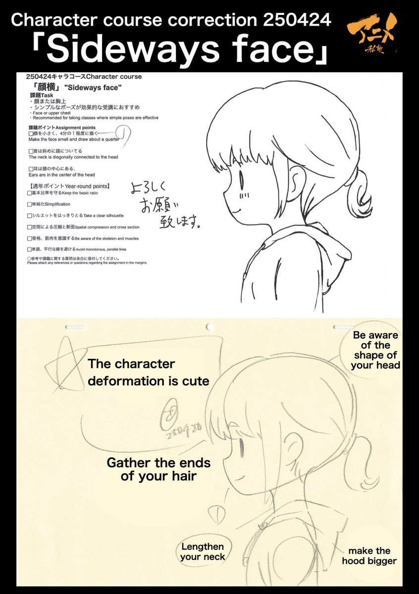 PrivateAnime's tweet image. Character course correction 250424
「Sideways face」