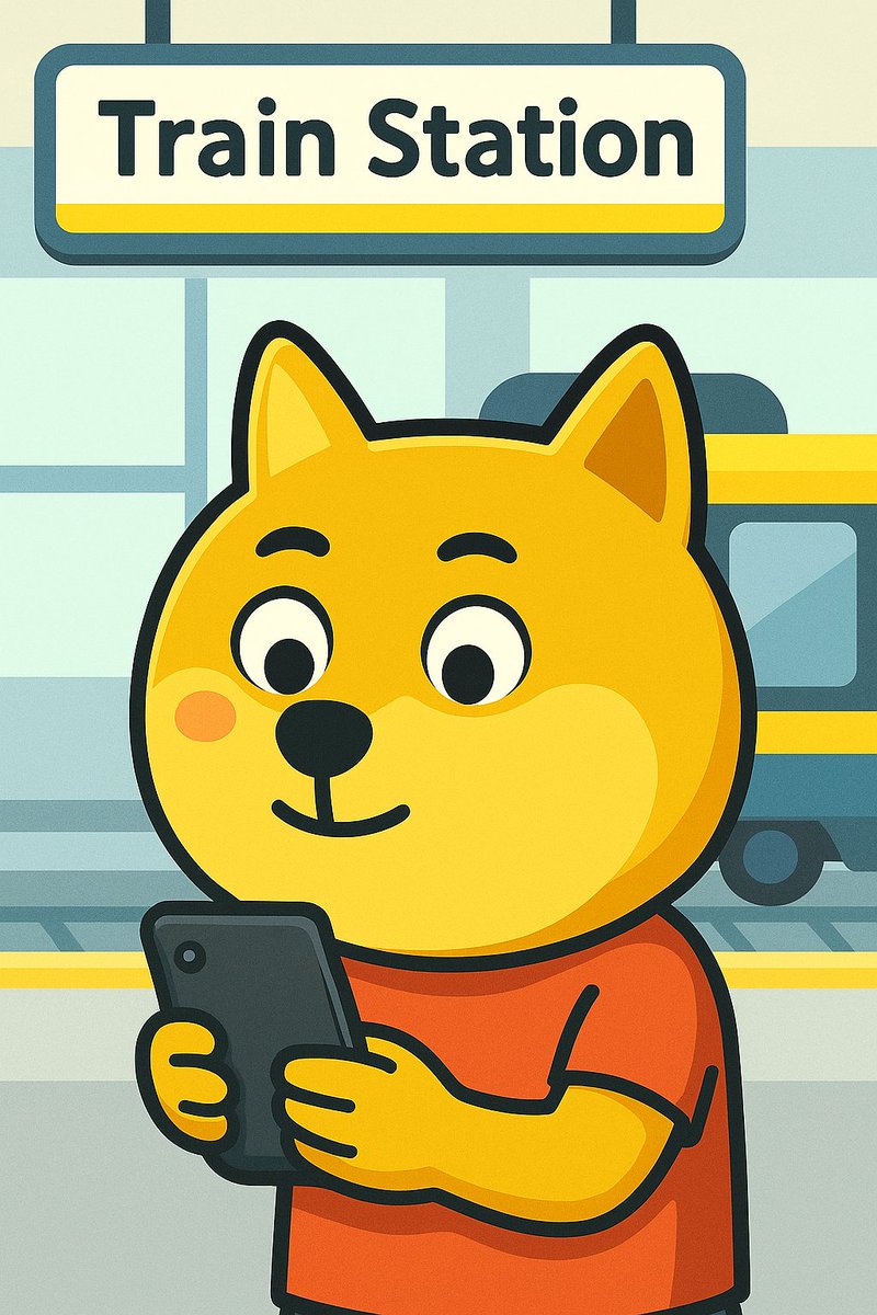 Line_Chat_Doge's tweet photo. Just spotted at the train station: #LINEDOGE checking his wallet
The journey’s just beginning. Are you on board? https://t.co/IUYwBiY8Yz