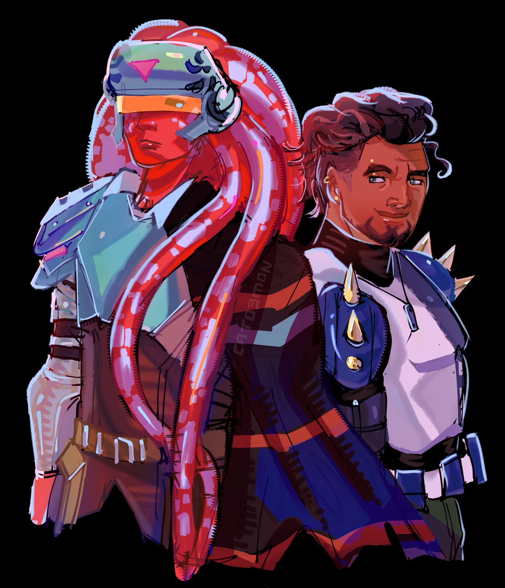 a couple star wars art fight attacks i did this week :))