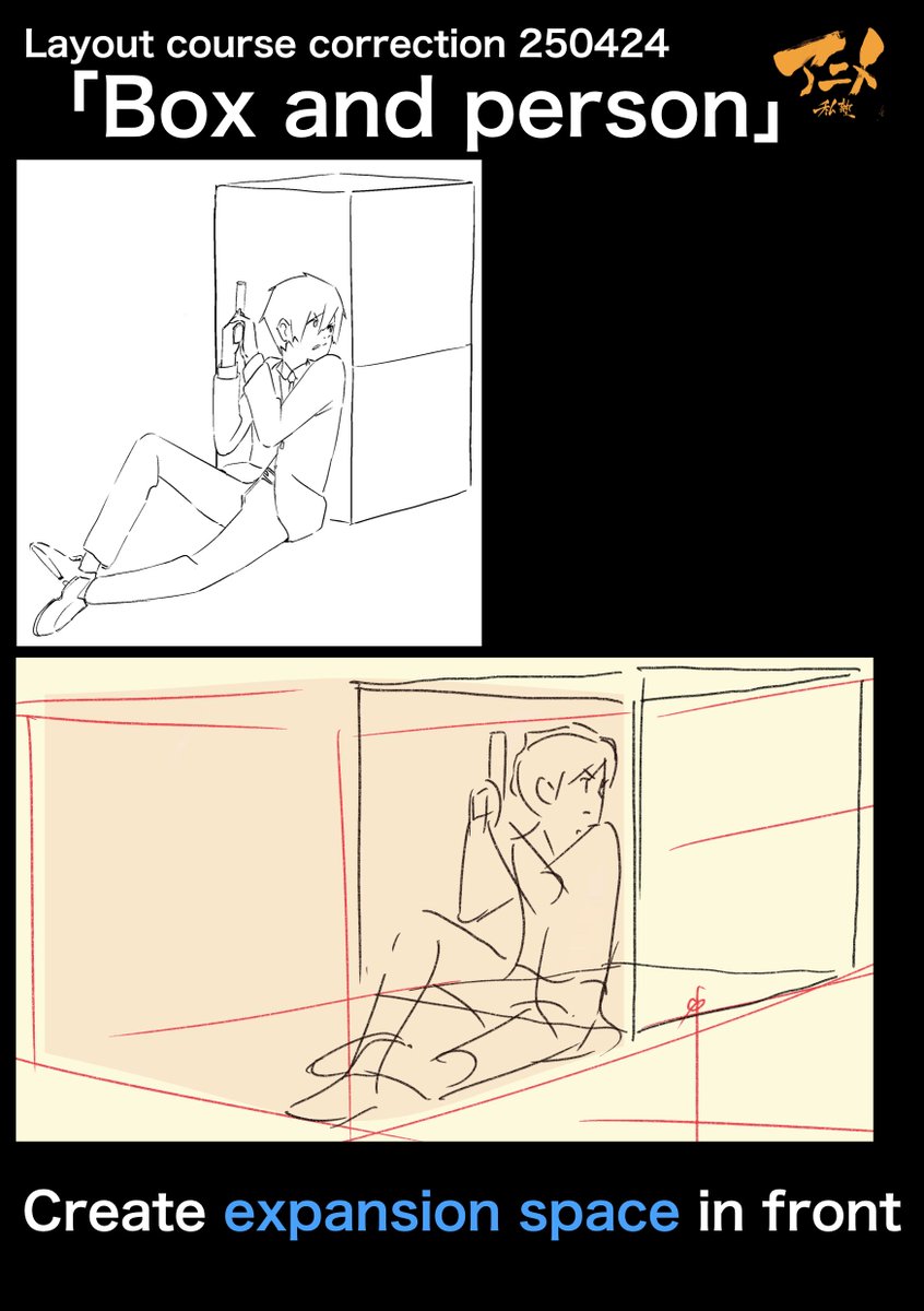 PrivateAnime's tweet image. Layout course correction 250424
「Box and person」