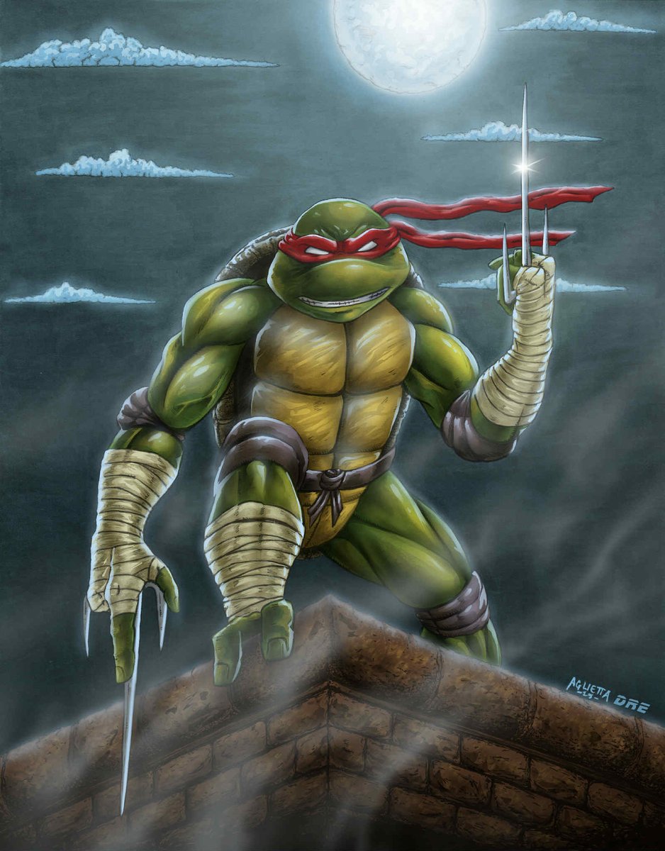 DeathMetalHero's tweet photo. Hey, you guys wanna see something super effin cool?
BEHOLD!!! The absolutely amazing colors that @akaButters did on my Raphael piece!
Thank you brother, I am totally blown away and humbled by how damn good this looks.
I see a print of this in the very near future.
#TMNT #Rapael https://t.co/tHl32YU55W