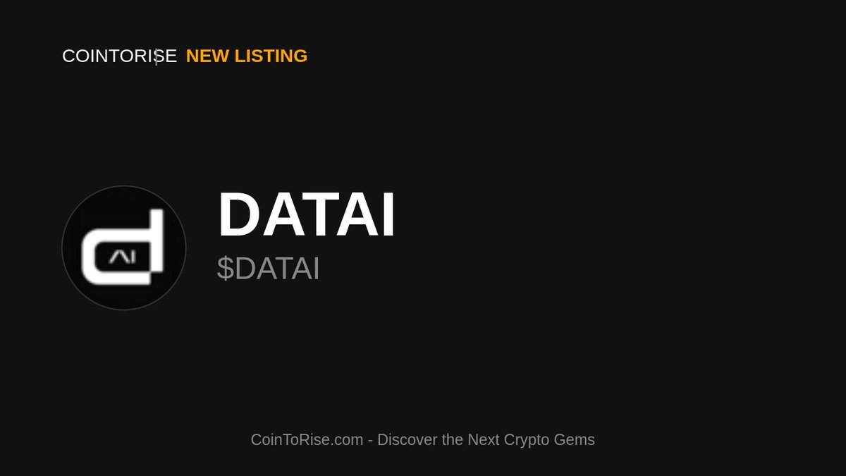cointorise's tweet photo. 🚨 NEW GEM ALERT 💎
@DATAI_net $DATAI has joined CoinToRise! 🎉
⚡ Ethereum
💫 Project Highlights:
✨ Carefully Vetted
🔒 Security Verified
📈 Growth Potential
🔍 Explore: https://t.co/K92SvfCyco
#NewGem #DATAI #CoinToRise #Ethereum https://t.co/O3qQqP0MuQ