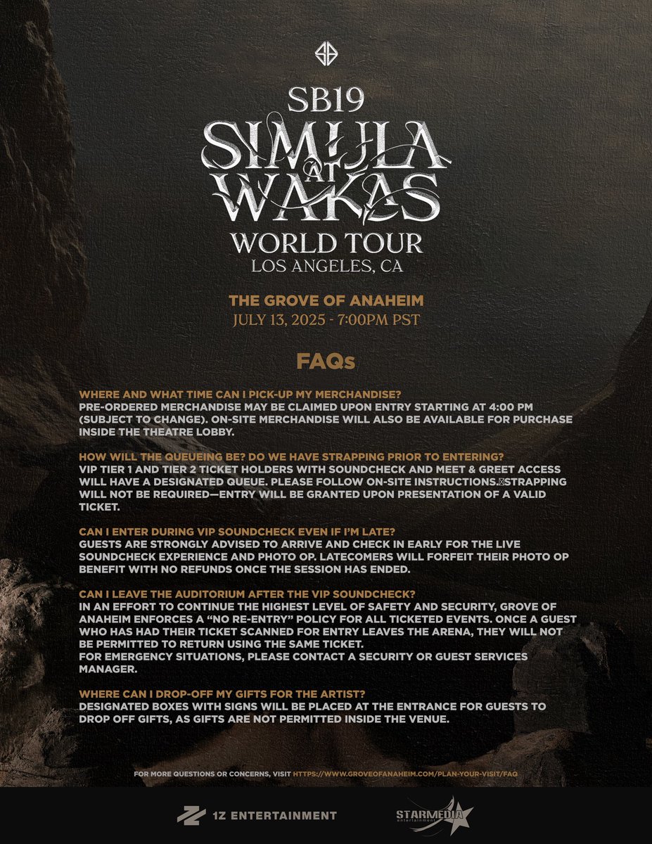 Starmedia Entertainment (@starmediaentph) on Twitter photo 🍎 Hey, LOS ANGELES A'TIN! Get hyped for an unforgettable night with SB19 and check out these must-know FAQs before the show!
See you all on July 13, 2025 (Sunday) at Grove of Anaheim!
#SimulaAtWakas #SB19 <a href="/SB19Official/">SB19 Official</a>
#SB19SimulaAtWakas #SB19SaW
#SaWWorldTour 🍎 Hey, LOS ANGELES A'TIN! Get hyped for an unforgettable night with SB19 and check out these must-know FAQs before the show!
See you all on July 13, 2025 (Sunday) at Grove of Anaheim!
#SimulaAtWakas #SB19 <a href="/SB19Official/">SB19 Official</a>
#SB19SimulaAtWakas #SB19SaW
#SaWWorldTour