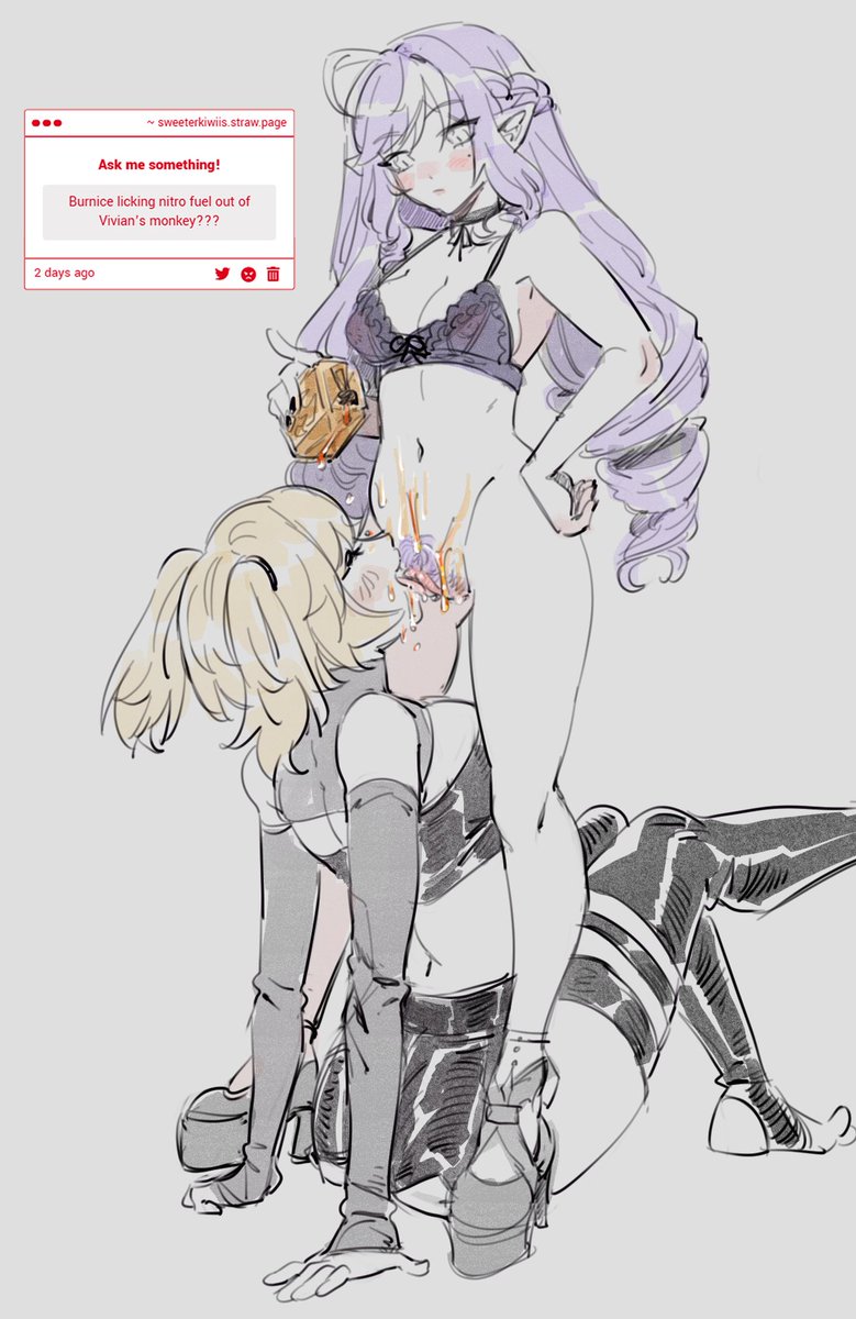 Sweeter_Kiwiis's tweet photo. "Burnice licking nitro fuel out of Vivian’s monkey???"  strawpage request☂️🍺
#VivianBanshee #BurniceWhite  #zzzero #nsfw #vivianzzz #burnicezzz https://t.co/3MTtnvi4kn