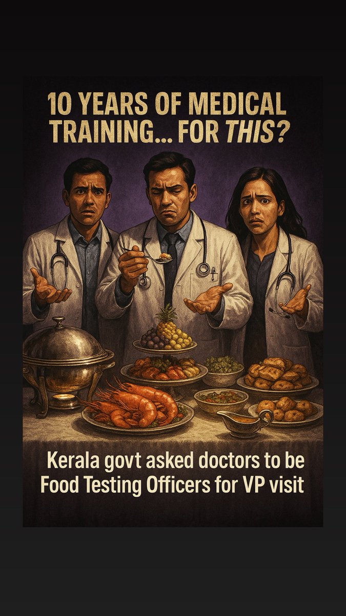 In a bizarre incident, 3 government doctors in Kerala were appointed as “Food Testing Officers” during Vice President Jagdeep Dhankar’s visit in Ernakulum.

What’s even more absurd is that the doctors were asked to ensure the quality of food served to the VIP by checking meals