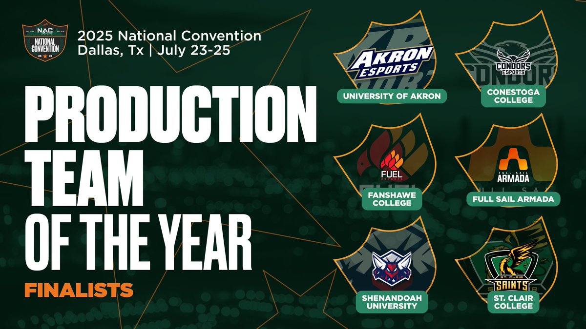 NACE (@nacesports) on Twitter photo ๐ง๐ต๐ฒ ๐ฎ๐ฌ๐ฎ๐ฑ Production Team ๐ผ๐ณ ๐๐ต๐ฒ ๐ฌ๐ฒ๐ฎ๐ฟ ๐๐ถ๐ป๐ฎ๐น๐ถ๐๐๐
From behind-the-scenes coordination to on-screen performances, these production teams raised the bar and transformed creative visions into stunning reality.
<a href="/FullSailArmada/">Full Sail Armada</a>
<a href="/ShenUesports/">Shenandoah Esports</a>
<a href="/condorsesports/">Condors Esports</a> ๐ง๐ต๐ฒ ๐ฎ๐ฌ๐ฎ๐ฑ Production Team ๐ผ๐ณ ๐๐ต๐ฒ ๐ฌ๐ฒ๐ฎ๐ฟ ๐๐ถ๐ป๐ฎ๐น๐ถ๐๐๐
From behind-the-scenes coordination to on-screen performances, these production teams raised the bar and transformed creative visions into stunning reality.
<a href="/FullSailArmada/">Full Sail Armada</a>
<a href="/ShenUesports/">Shenandoah Esports</a>
<a href="/condorsesports/">Condors Esports</a>