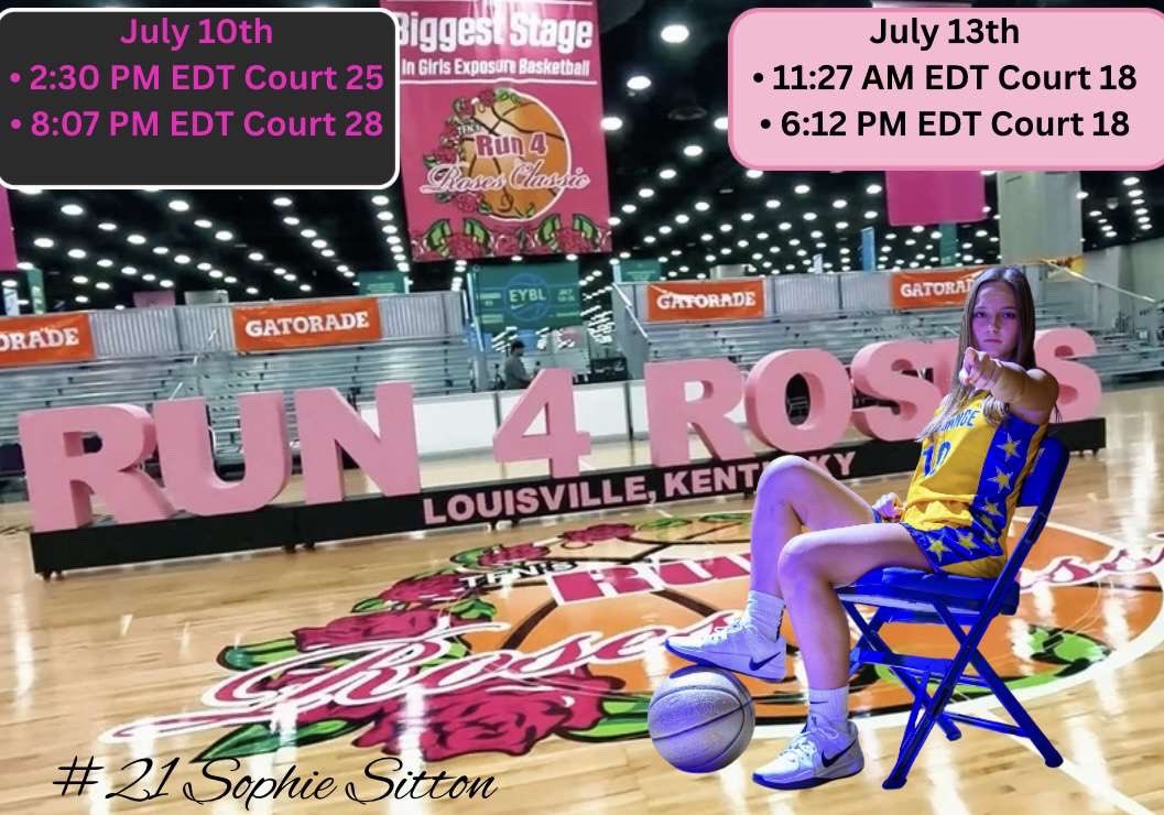Sophia Sitton (@sophiasitton) on Twitter photo Excited to get back on the court for my last run at <a href="/TFNsRun4Roses/">TFN's Run 4 Roses</a> 🌹! Here is my teams schedule <a href="/tn_rush/">TN Rush Basketball Program</a> <a href="/LadyBuffaloes/">Clarkrange Lady Buffaloes</a> Excited to get back on the court for my last run at <a href="/TFNsRun4Roses/">TFN's Run 4 Roses</a> 🌹! Here is my teams schedule <a href="/tn_rush/">TN Rush Basketball Program</a> <a href="/LadyBuffaloes/">Clarkrange Lady Buffaloes</a>