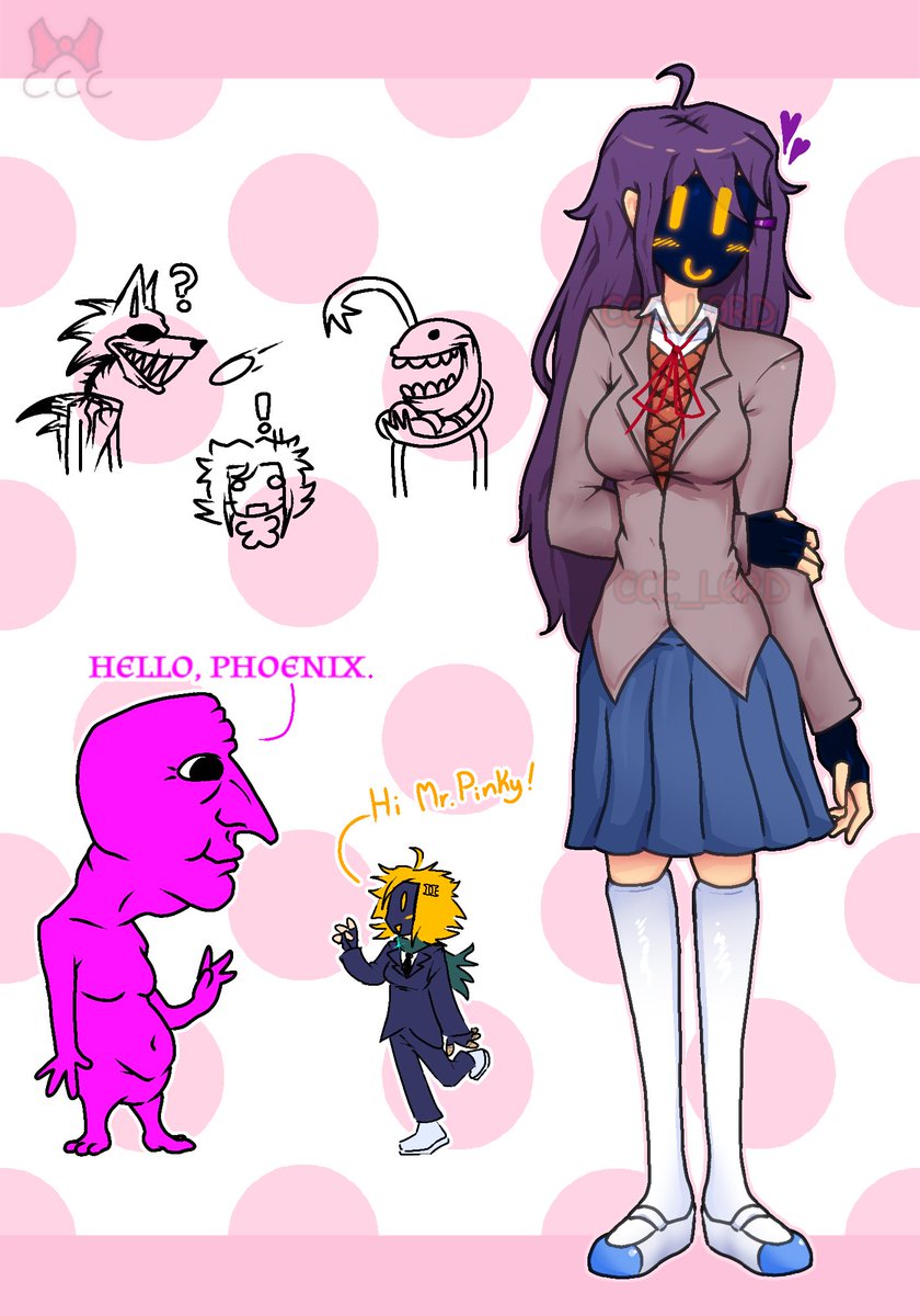 CCC_L0RD's tweet image. Shopkeeper (@PhoenixFinch_ ) dressed as Yuri ddlc yay
I need to find something else to draw please help
#pillarchase2 #DDLC